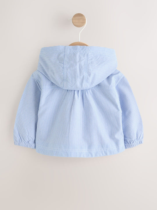 Blue Striped Strawberry Pocket Baby Hooded Jacket (0mths-2yrs)