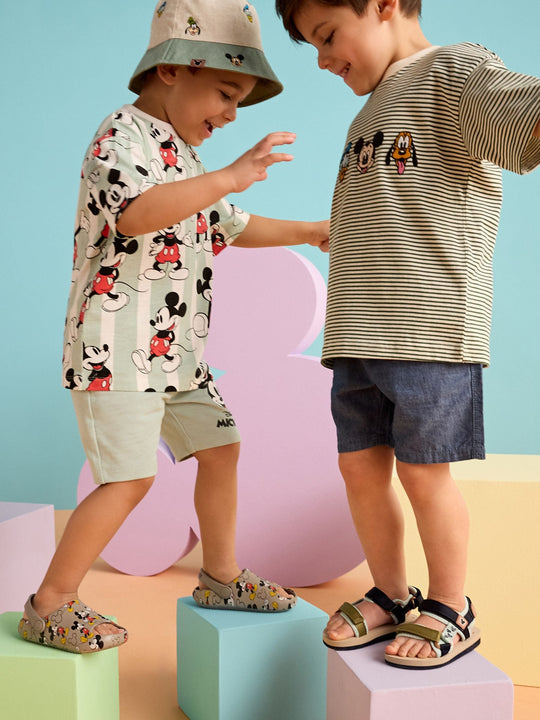 Sage Green Mickey Mouse T-Shirt and Shorts Set (3mths-8yrs)