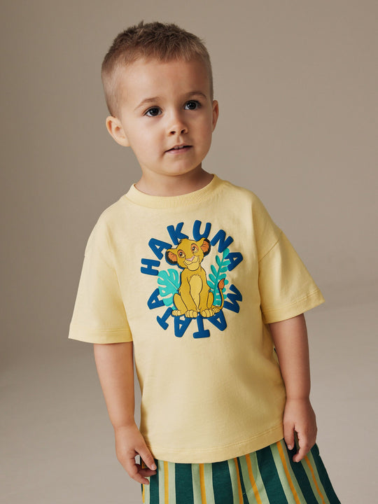 Yellow Lion King Short Sleeve T-Shirt & Shorts Set (6mths-8yrs)