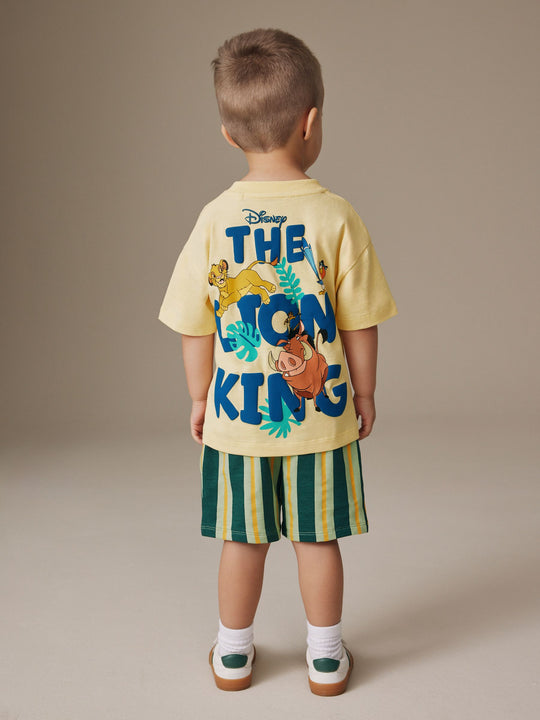 Yellow Lion King Short Sleeve T-Shirt & Shorts Set (6mths-8yrs)