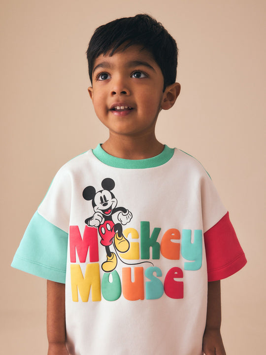 Colour Block Mickey Short Sleeve Crew and Shorts Set (3mths-8yrs)