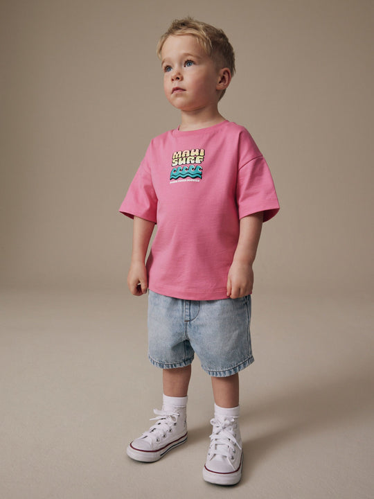 Light Blue Pull On Loose Denim Shorts (3mths-7yrs)
