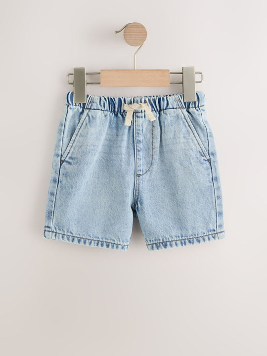 Light Blue Pull On Loose Denim Shorts (3mths-7yrs)