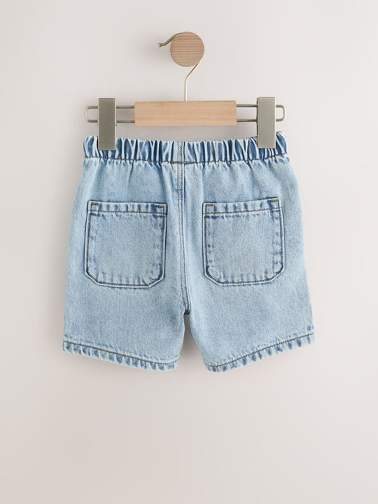 Light Blue Pull On Loose Denim Shorts (3mths-7yrs)