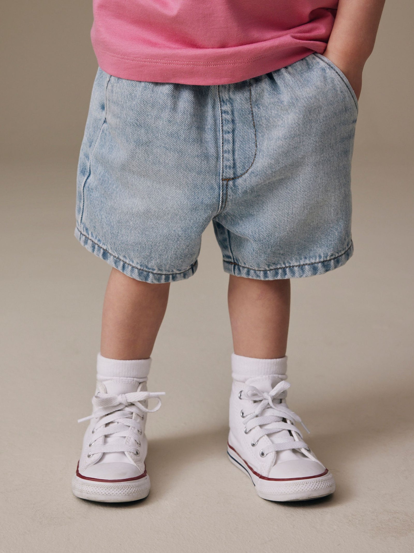 Light Blue Pull On Loose Denim Shorts (3mths-7yrs)