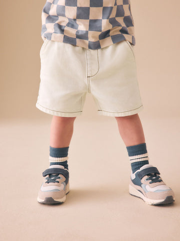 Ecru Pull On Loose Denim Shorts (3mths-7yrs)