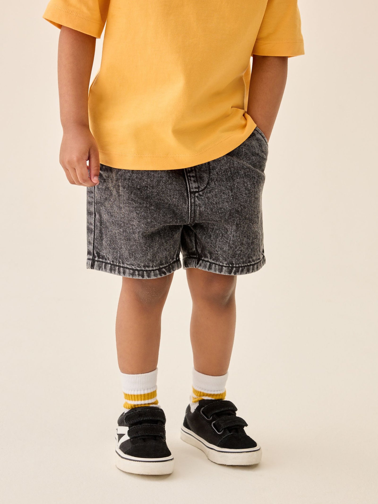 Grey Pull On Loose Denim Shorts (3mths-7yrs)