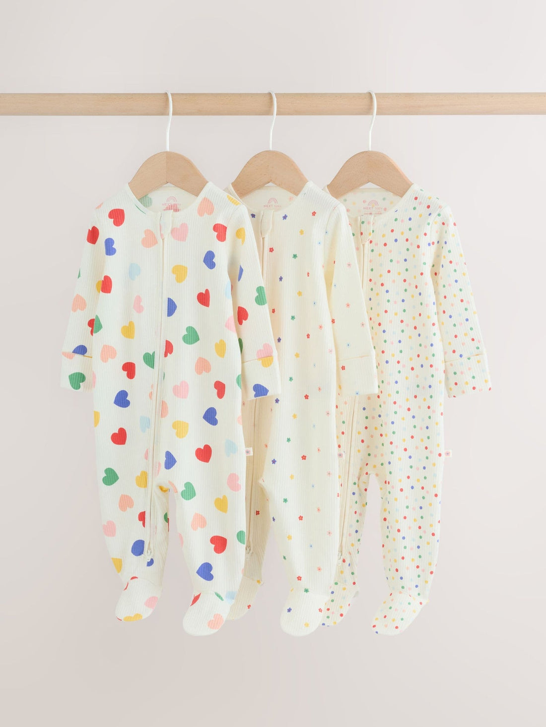 Blue/White Baby Sleepsuits 3 Pack immediate