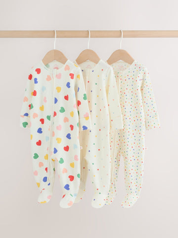 Blue/White Baby Sleepsuits 3 Pack immediate