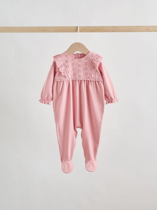 Pink Baby Sleepsuits 3 Pack (0mths-2yrs)