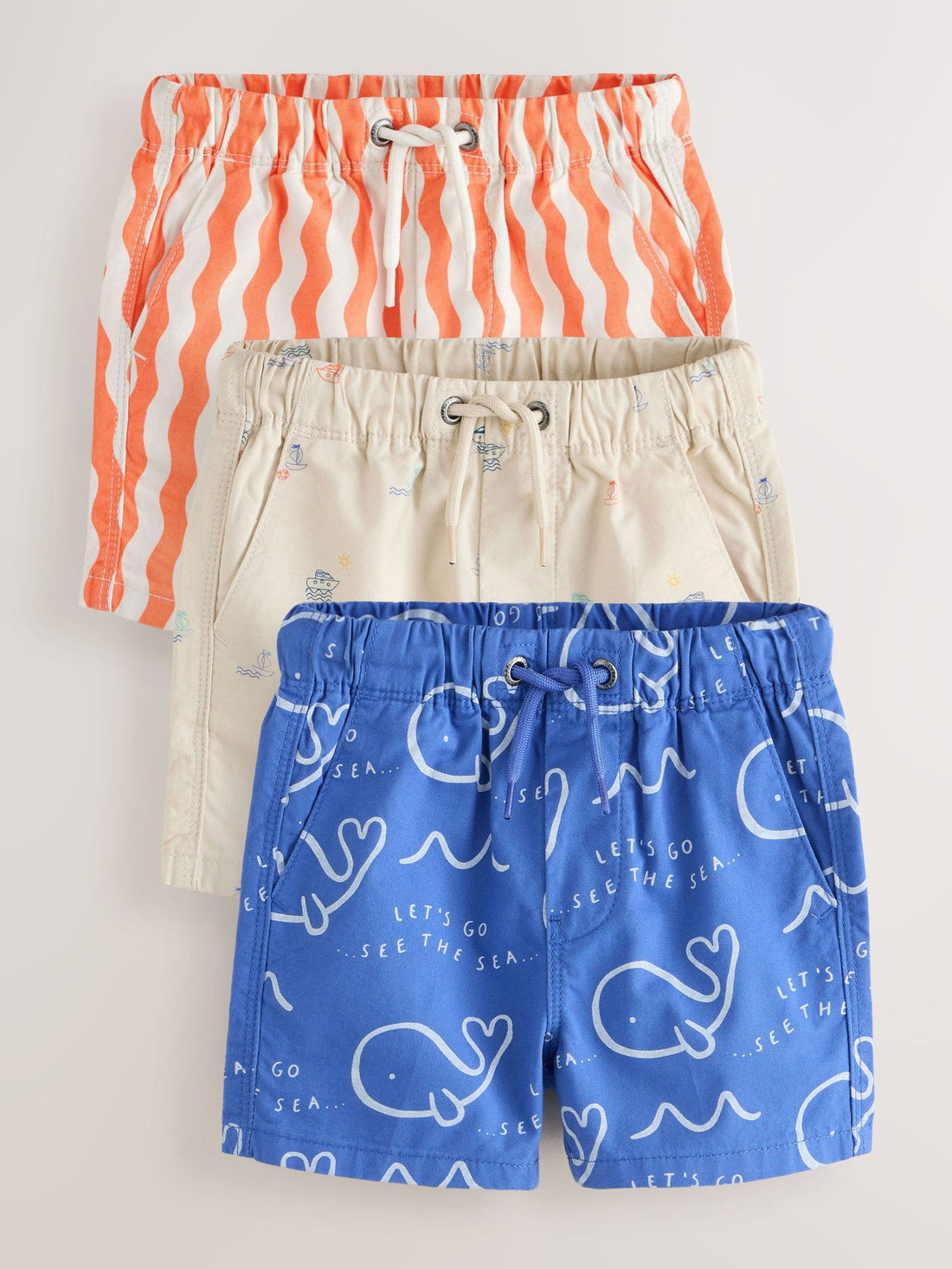 Nautical Sea Pull On Shorts 3 Pack (3mths-7yrs)