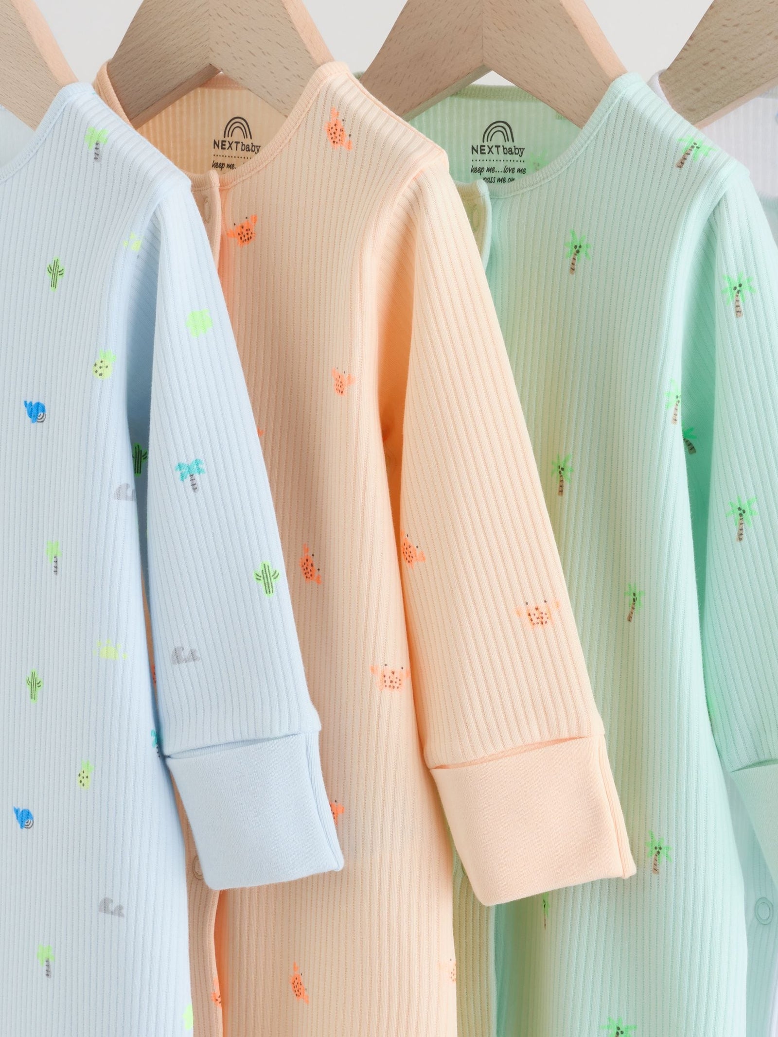 Multi Print Baby Sleepsuits 4 Pack (0mths-3yrs)