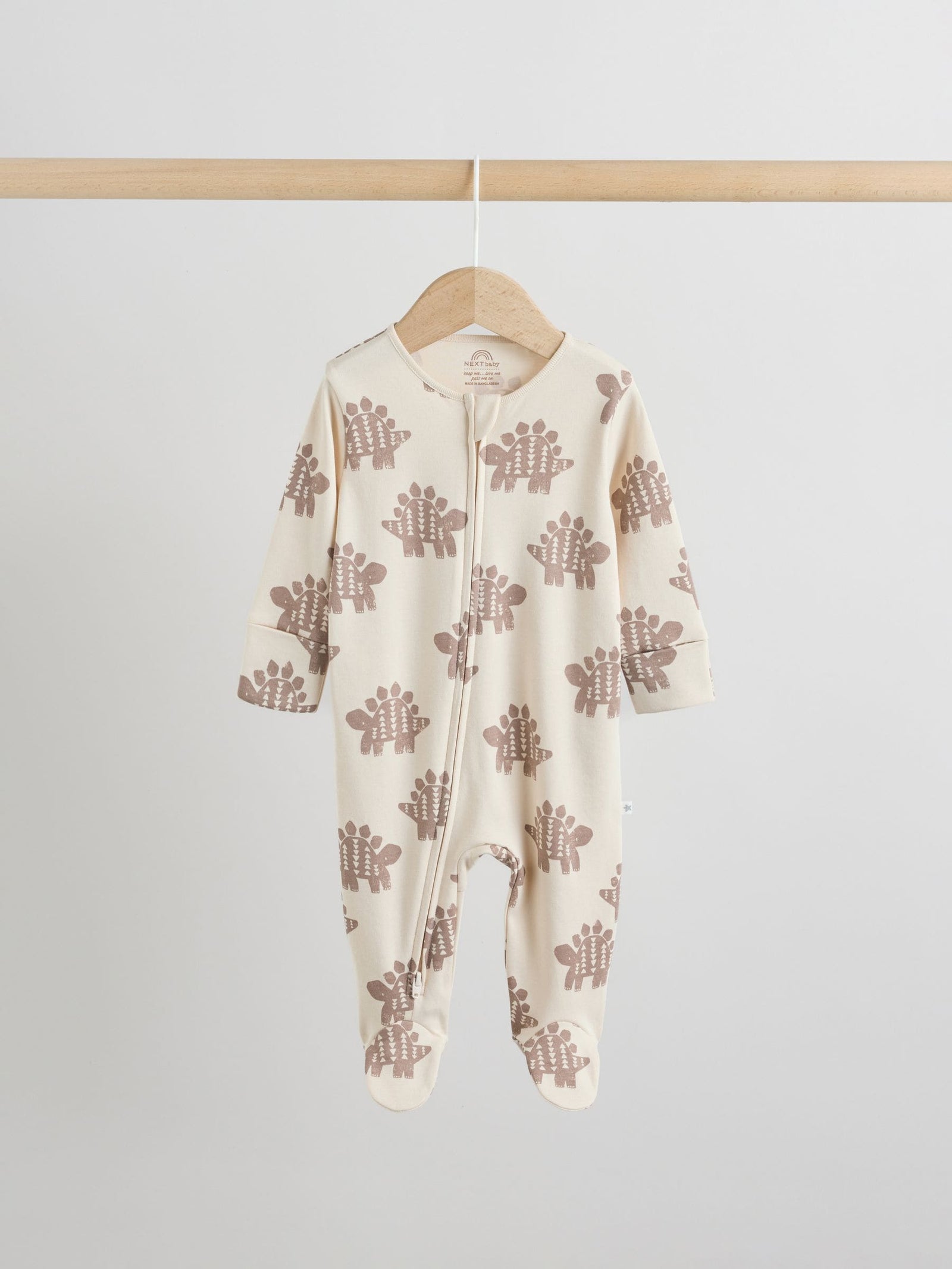 Multi Safari Two Way Zip Baby Sleepsuits 3 Pack (0mths-2yrs)