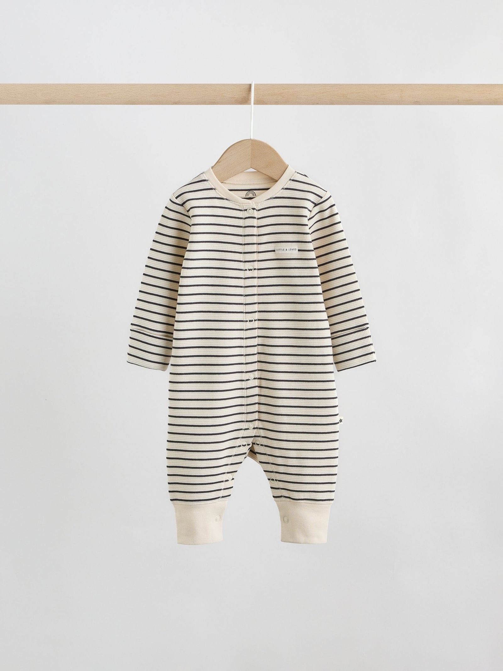Monochrome Waffle Baby Sleepsuits 3 Pack (0mths-3yrs)