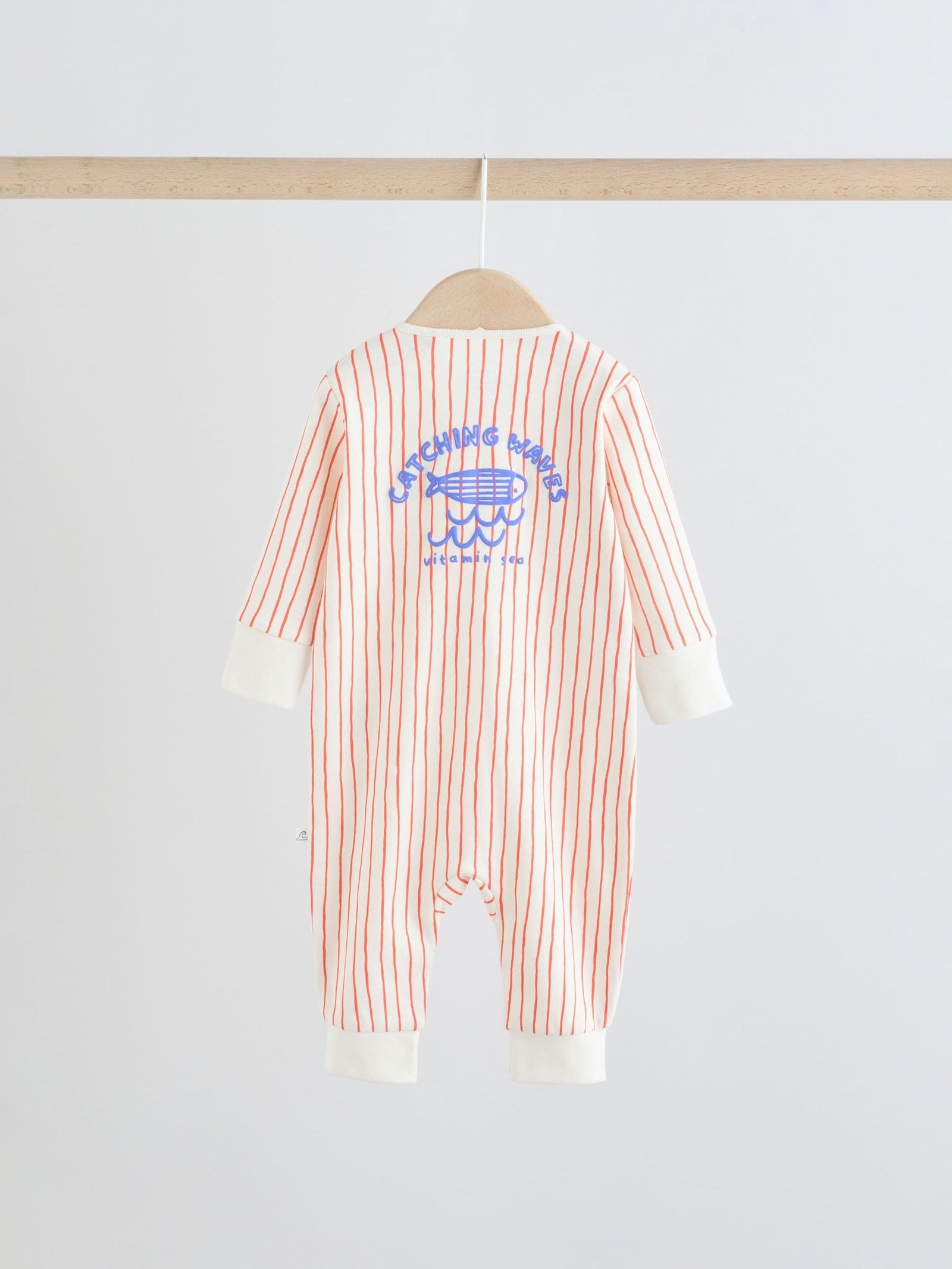Blue Nautical Two Way Zip Baby Sleepsuits 3 Pack (0mths-3yrs)