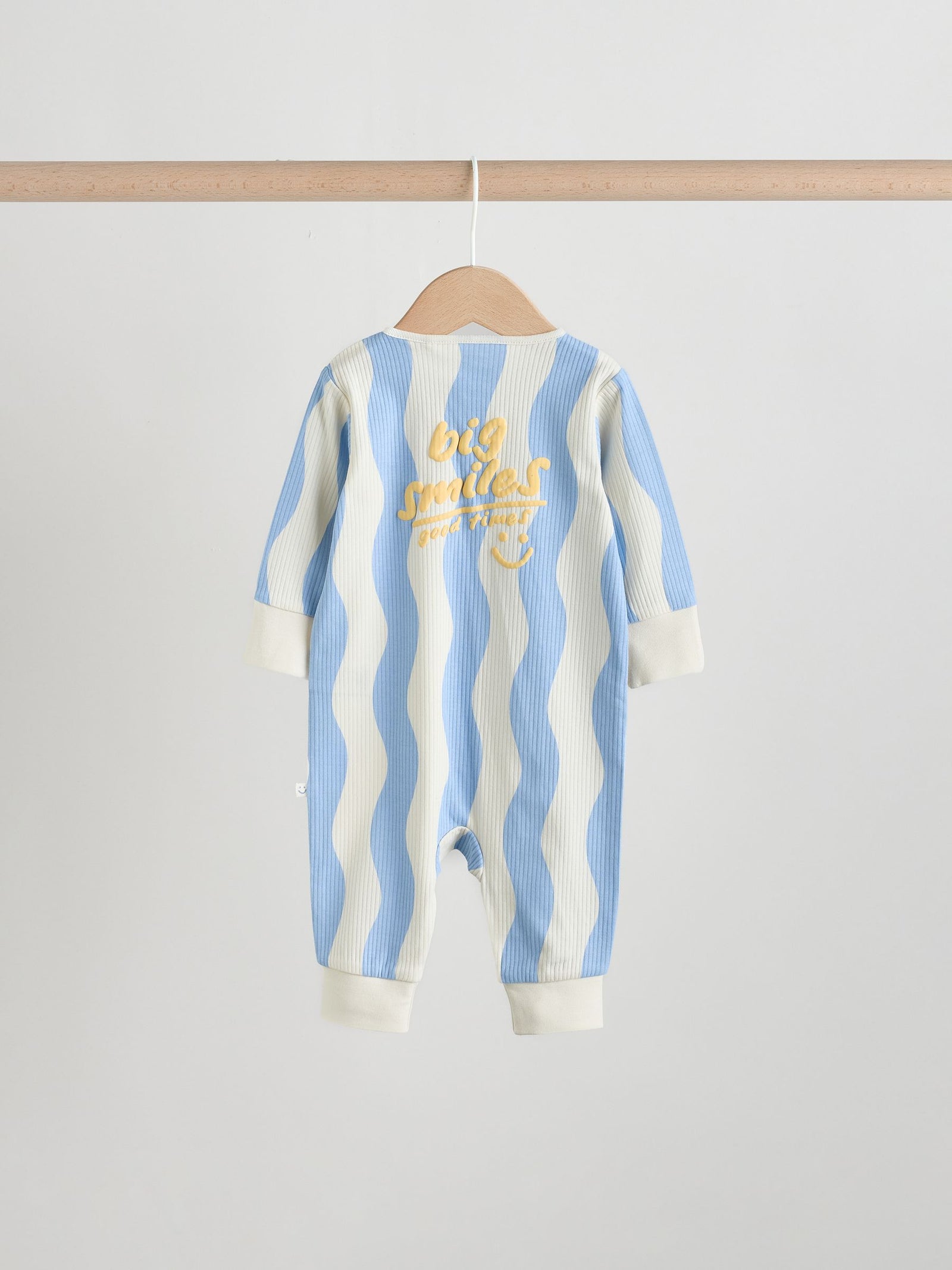 Yellow/Blue Sunshine Two Way Zip Baby Sleepsuits 3 Pack (0mths-3yrs)