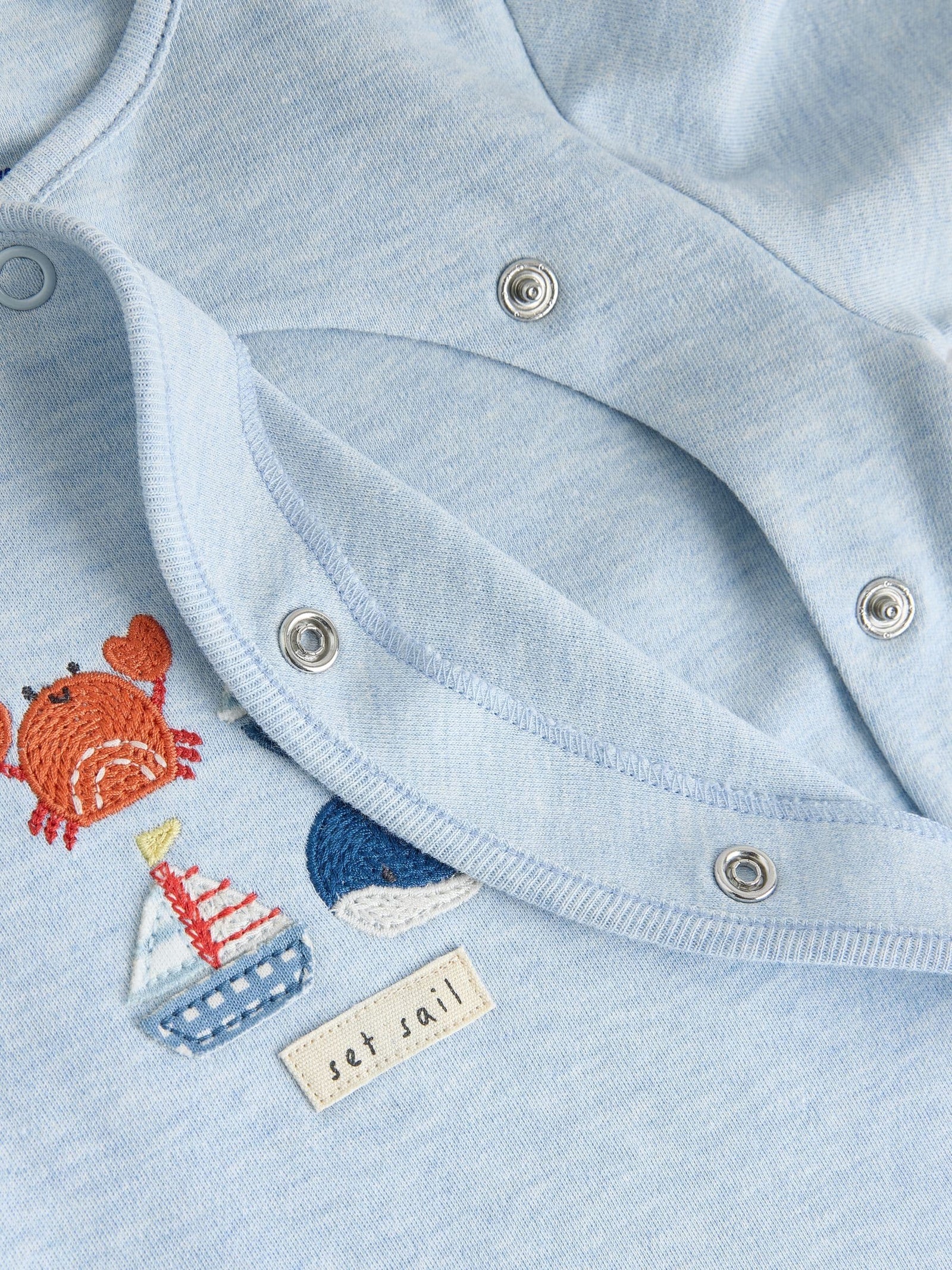 Blue Nautical Baby Sleepsuits 3 Pack (0-2yrs)