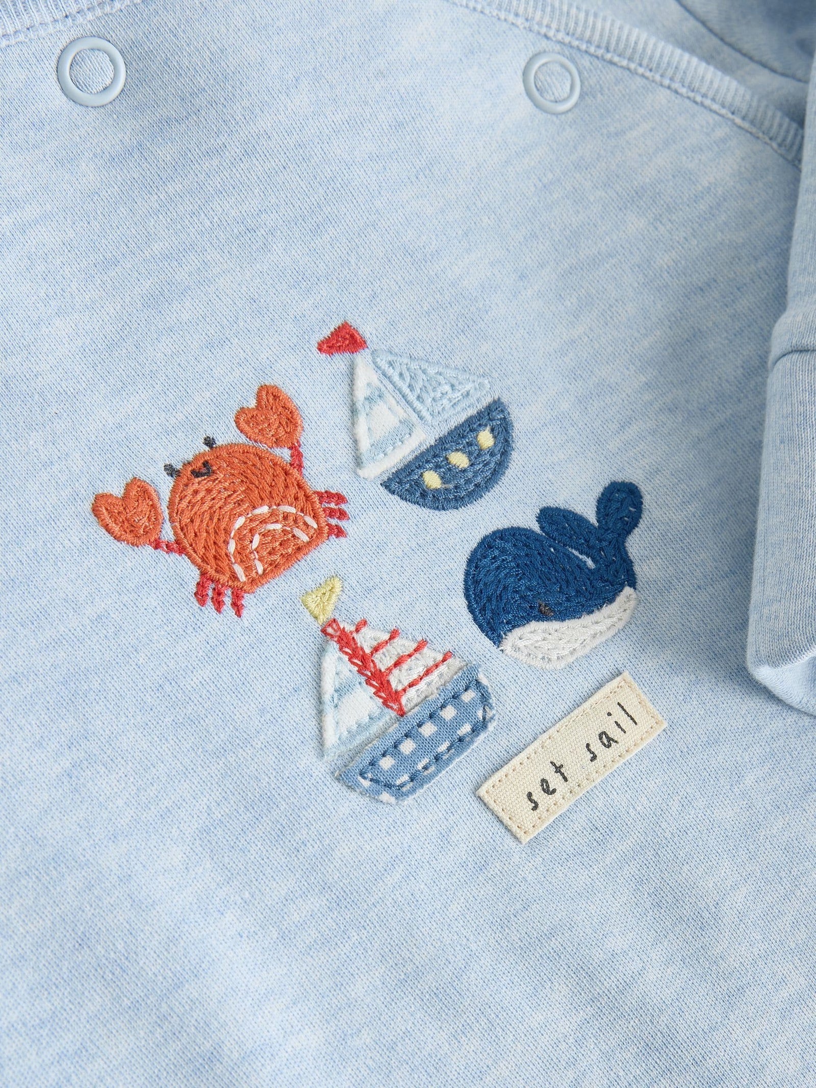 Blue Nautical Baby Sleepsuits 3 Pack (0-2yrs)