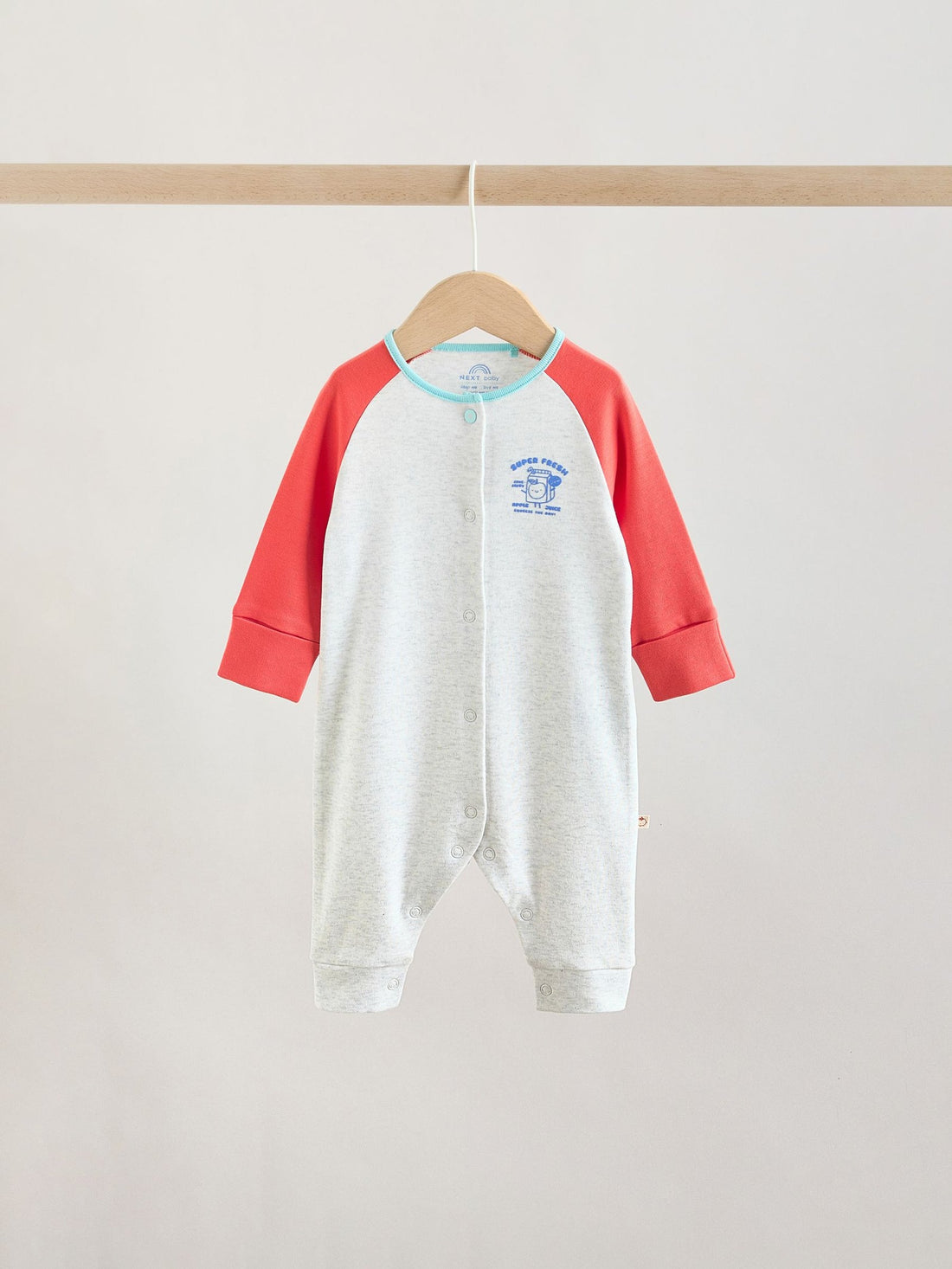 Multi Raglan Baby Sleepsuits 3 Pack (0mths-3yrs)