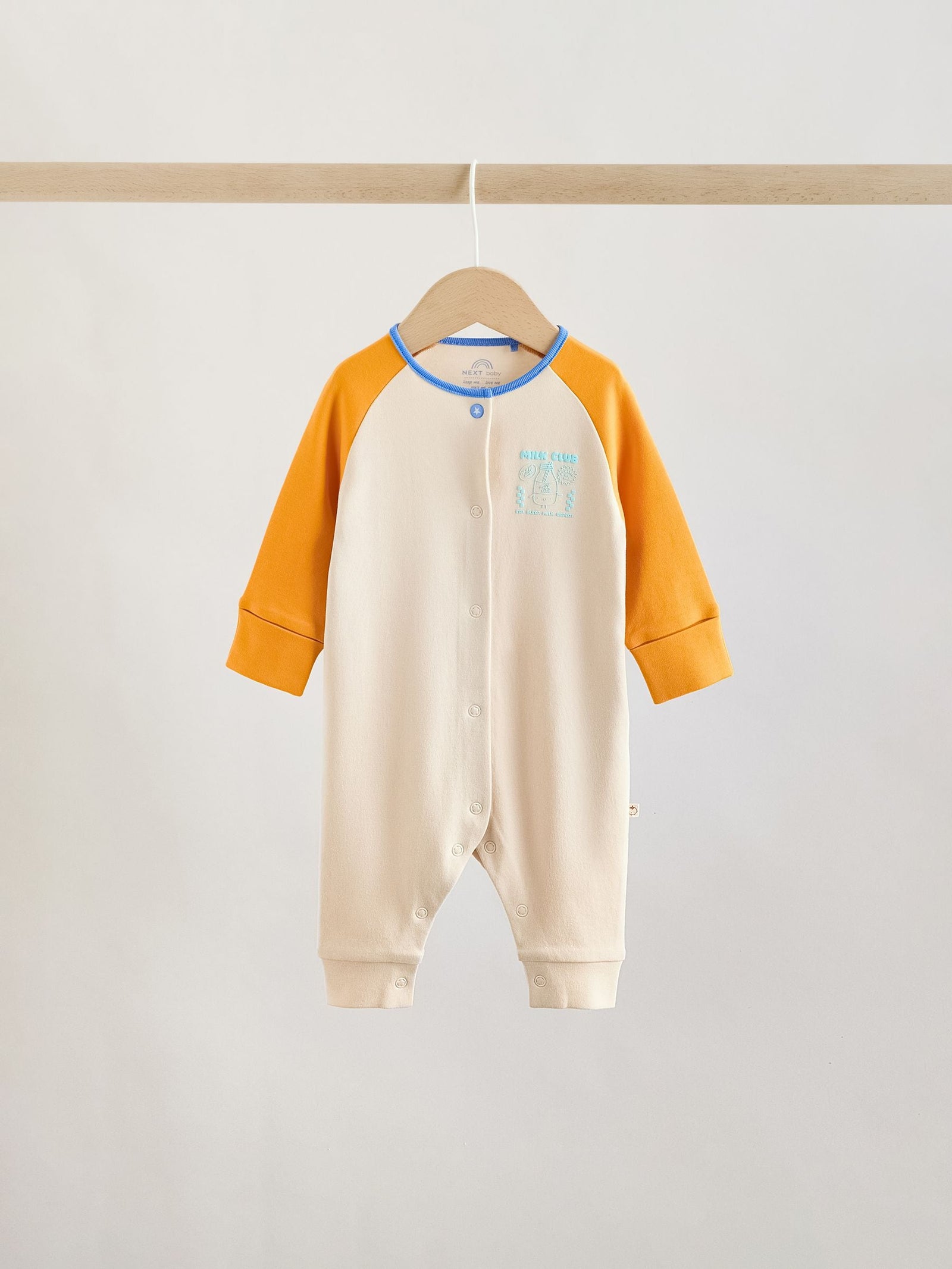 Multi Raglan Baby Sleepsuits 3 Pack (0mths-3yrs)