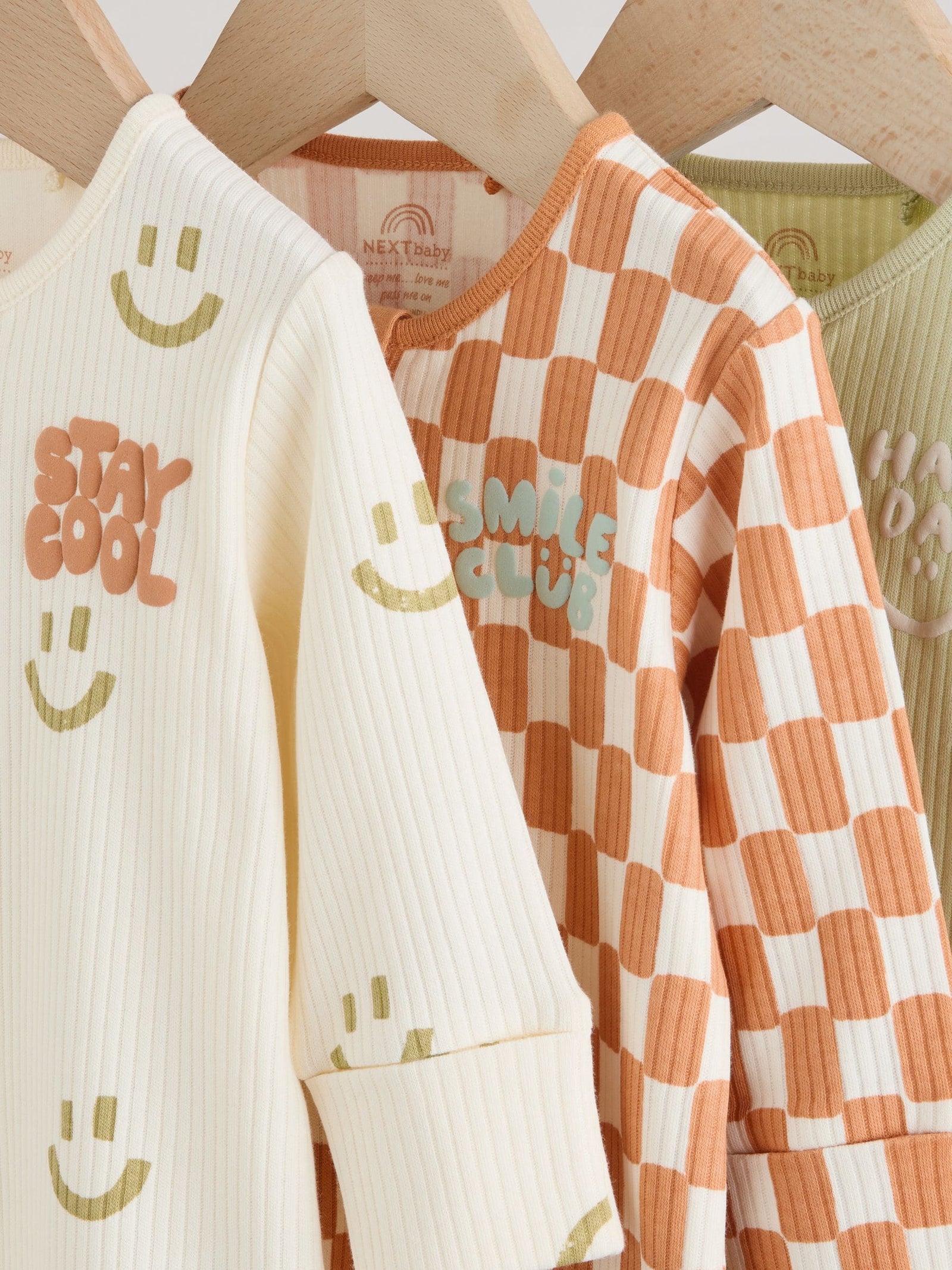 Multi Two Way Zip Baby Sleepsuits 3 Pack (0mths-3yrs)