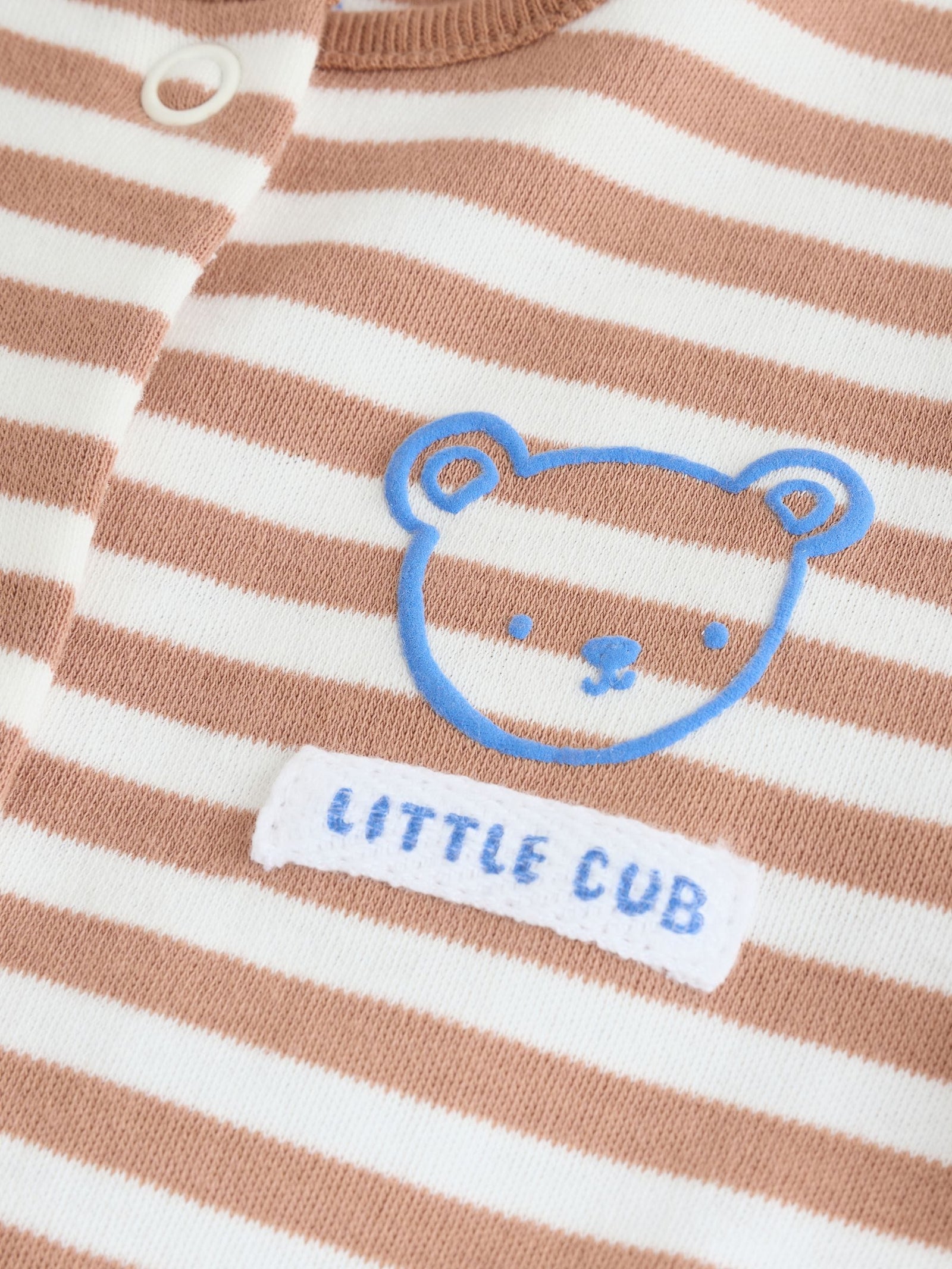 Blue/Ecru Bear Baby Sleepsuits 3 Pack (0-2yrs)
