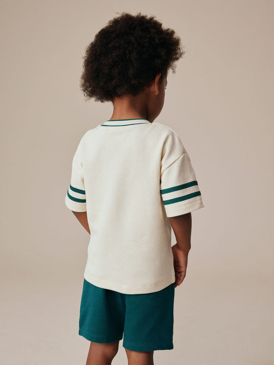 Cream Varsity Short Sleeve Graphic T-Shirt (3mths-7yrs)