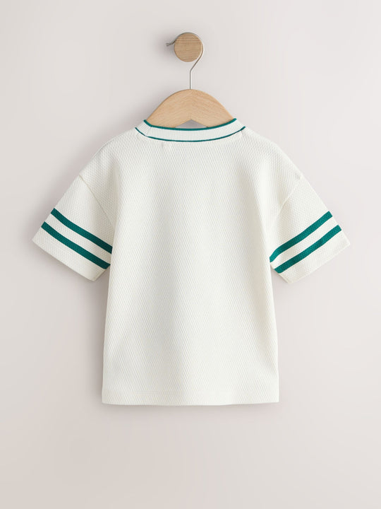 Cream Varsity Short Sleeve Graphic T-Shirt (3mths-7yrs)
