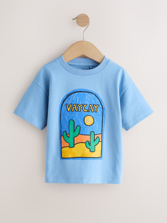 Green/Yellow Stamps Short Sleeve Graphic T-Shirts 4 Pack (3mths-7yrs)