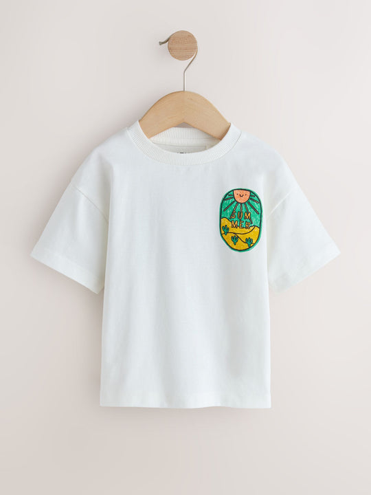 Green/Yellow Stamps Short Sleeve Graphic T-Shirts 4 Pack (3mths-7yrs)