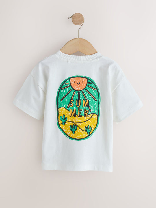 Green/Yellow Stamps Short Sleeve Graphic T-Shirts 4 Pack (3mths-7yrs)