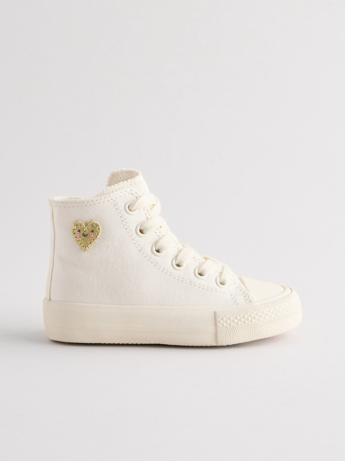 White Wide Fit (G) High Top Trainers