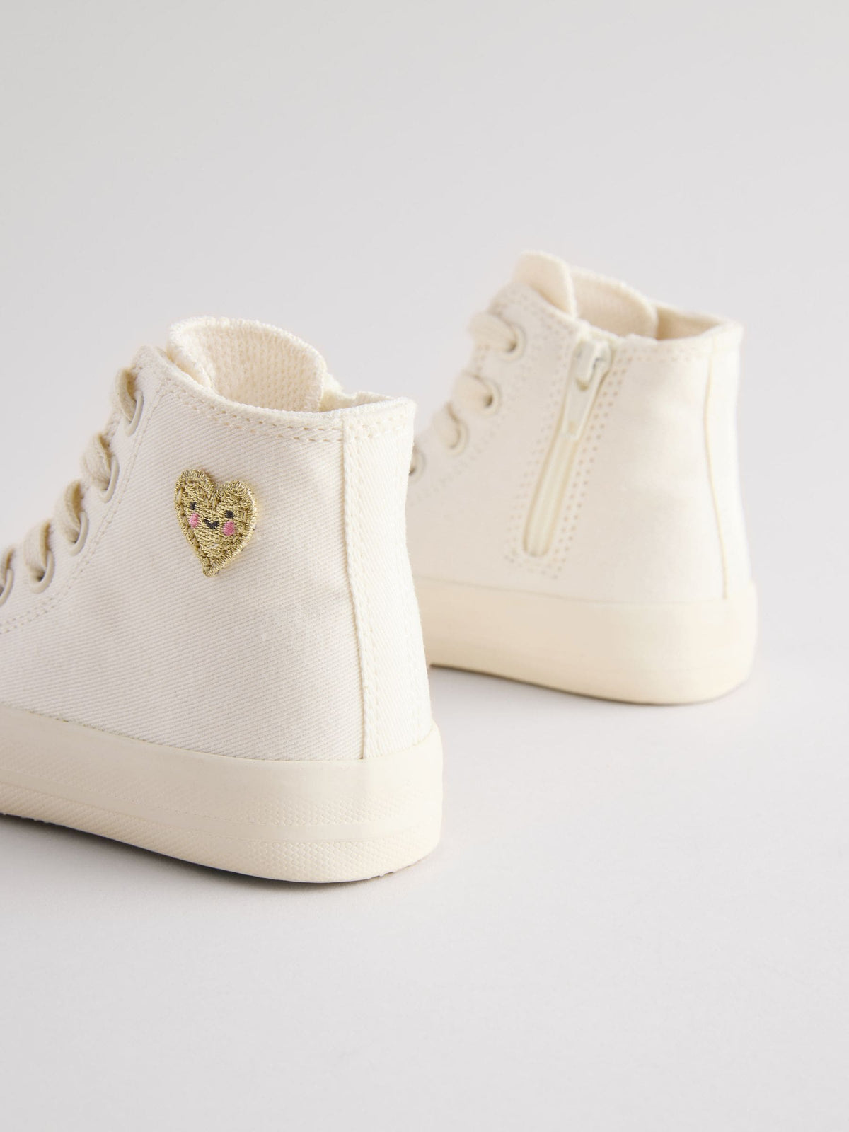 White Wide Fit (G) High Top Trainers