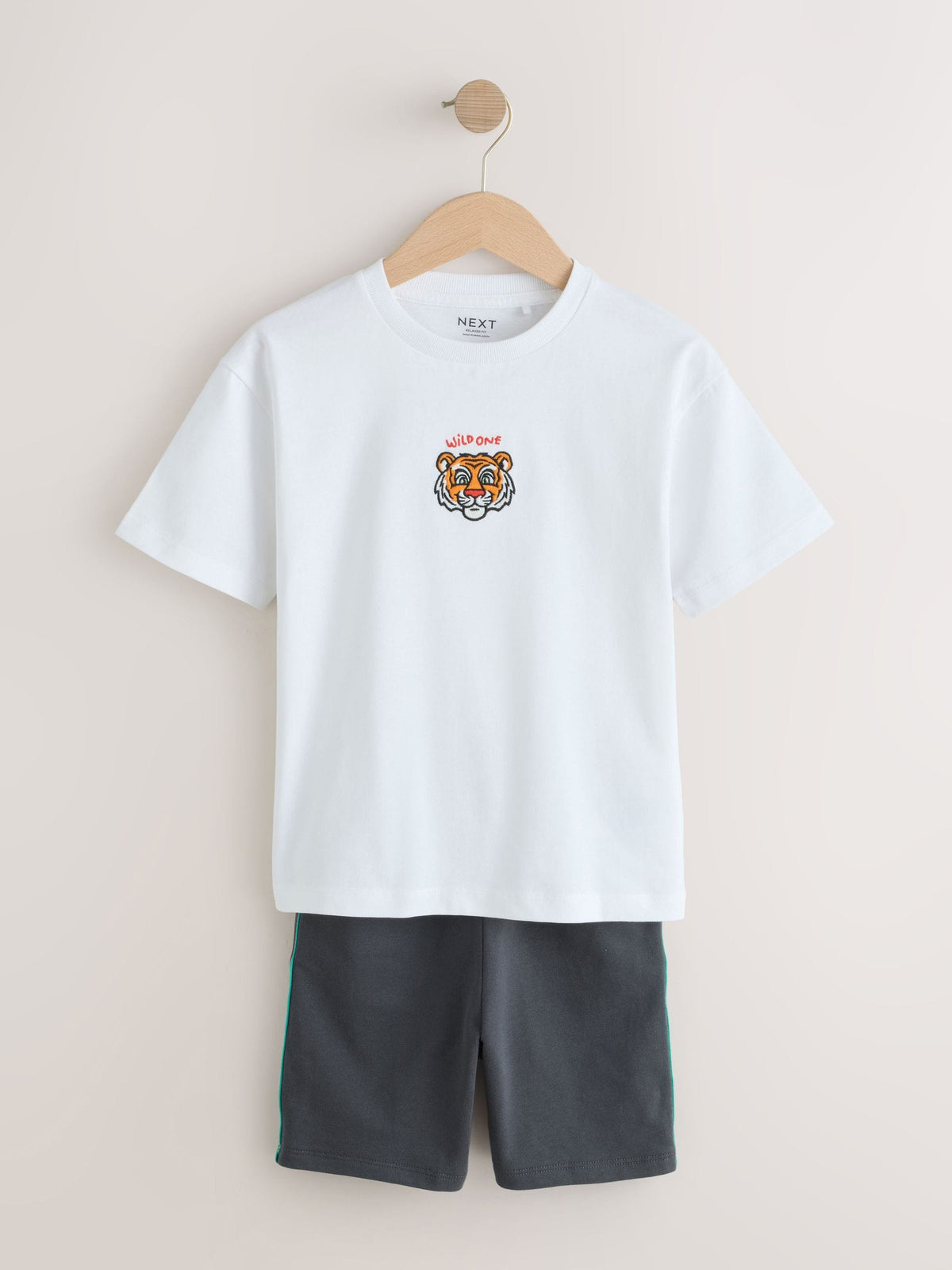 White Tiger Short Sleeve T-Shirt and Shorts Set (3mths-7yrs)
