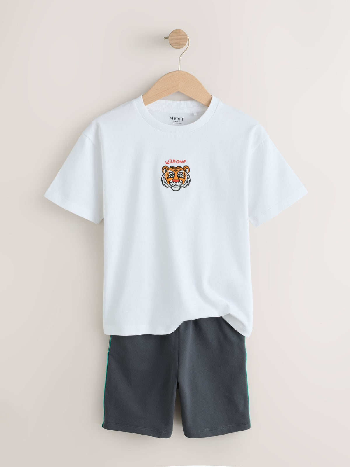 White Tiger Short Sleeve T-Shirt and Shorts Set (3mths-7yrs)
