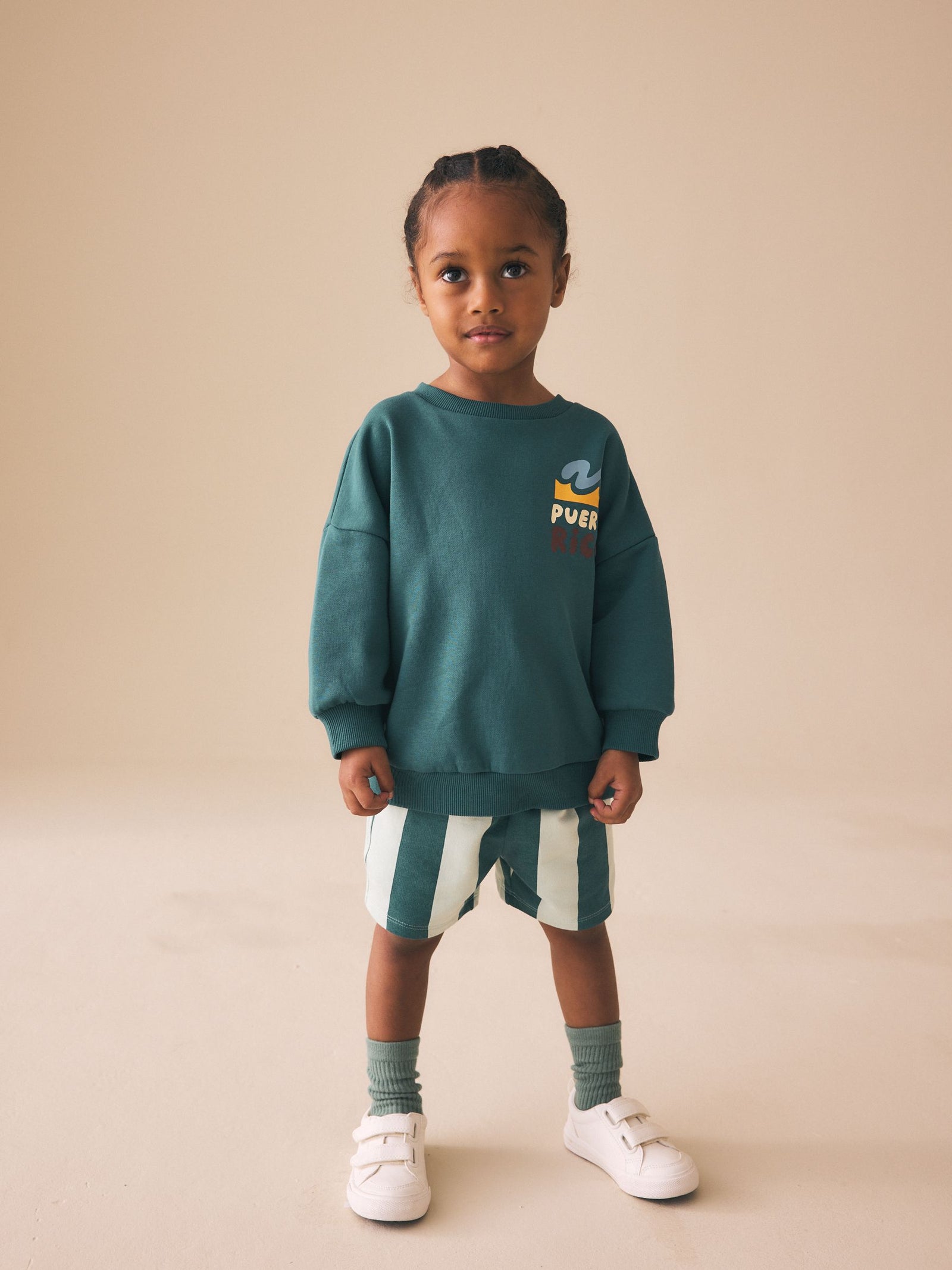 Dark Green Crew Neck Sweatshirt and Shorts Set (3mths-7yrs) (3mths-7yrs)