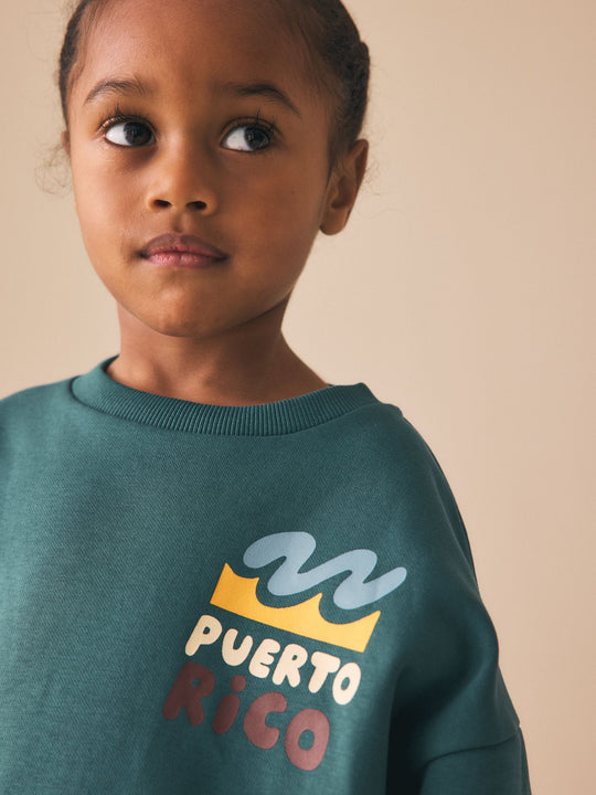 Dark Green Crew Neck Sweatshirt and Shorts Set (3mths-7yrs) (3mths-7yrs)