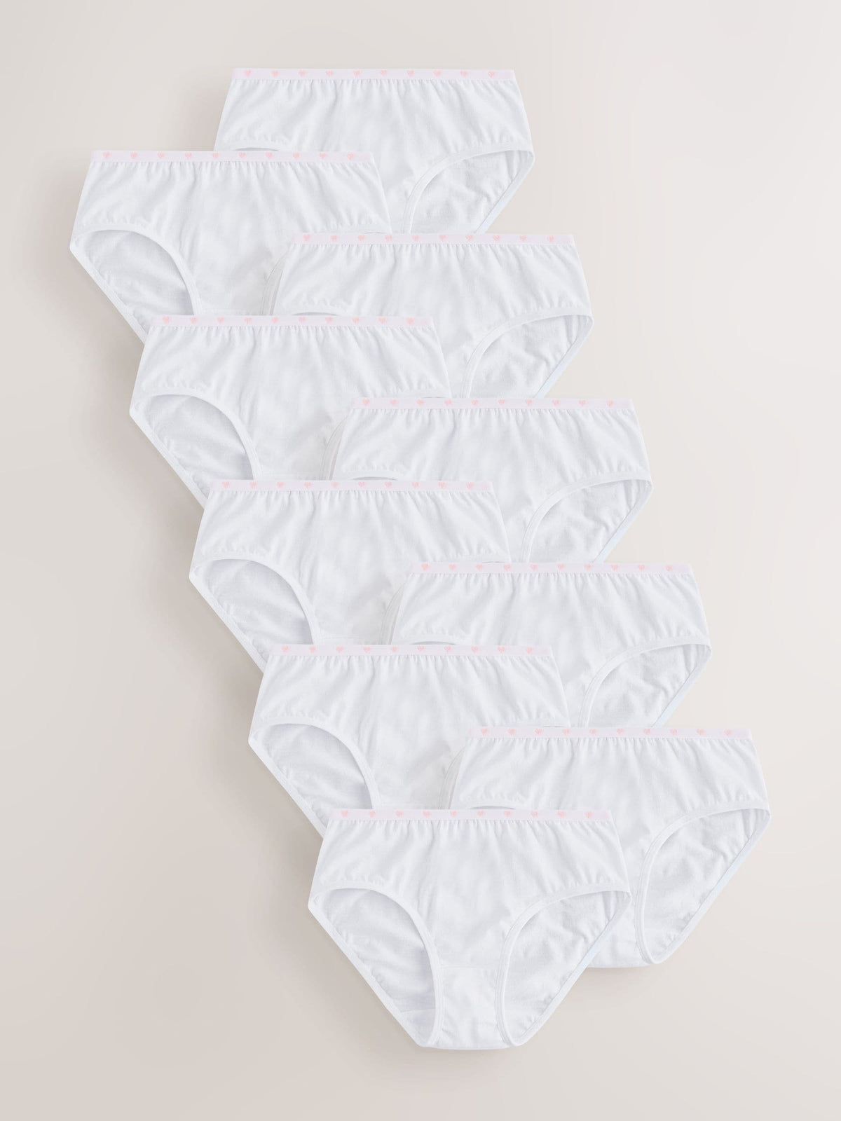 White Heart Elastic Briefs 10 Pack (1.5-16yrs)