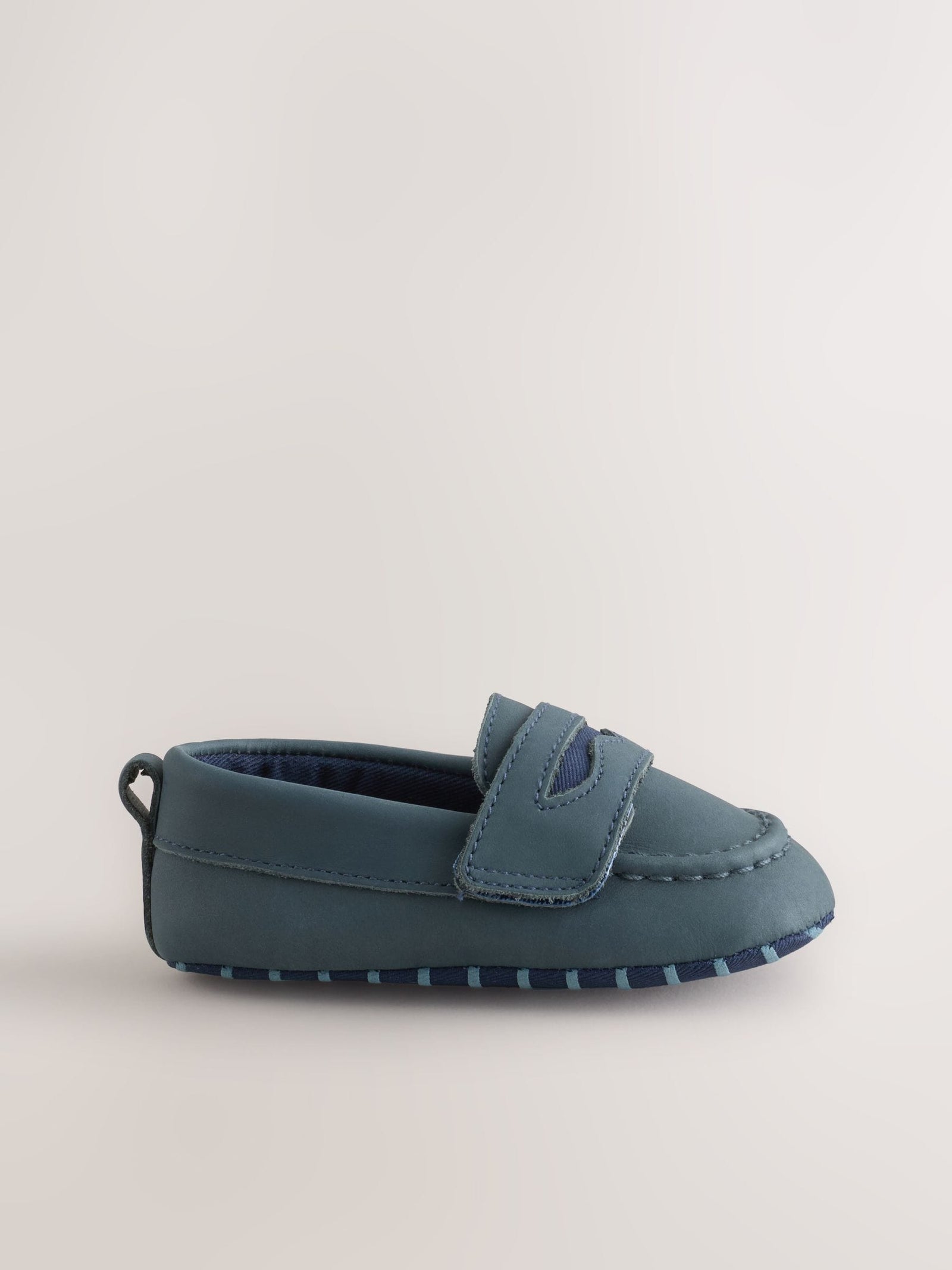 Navy Touch Fastening Baby Loafers (0-2mths)
