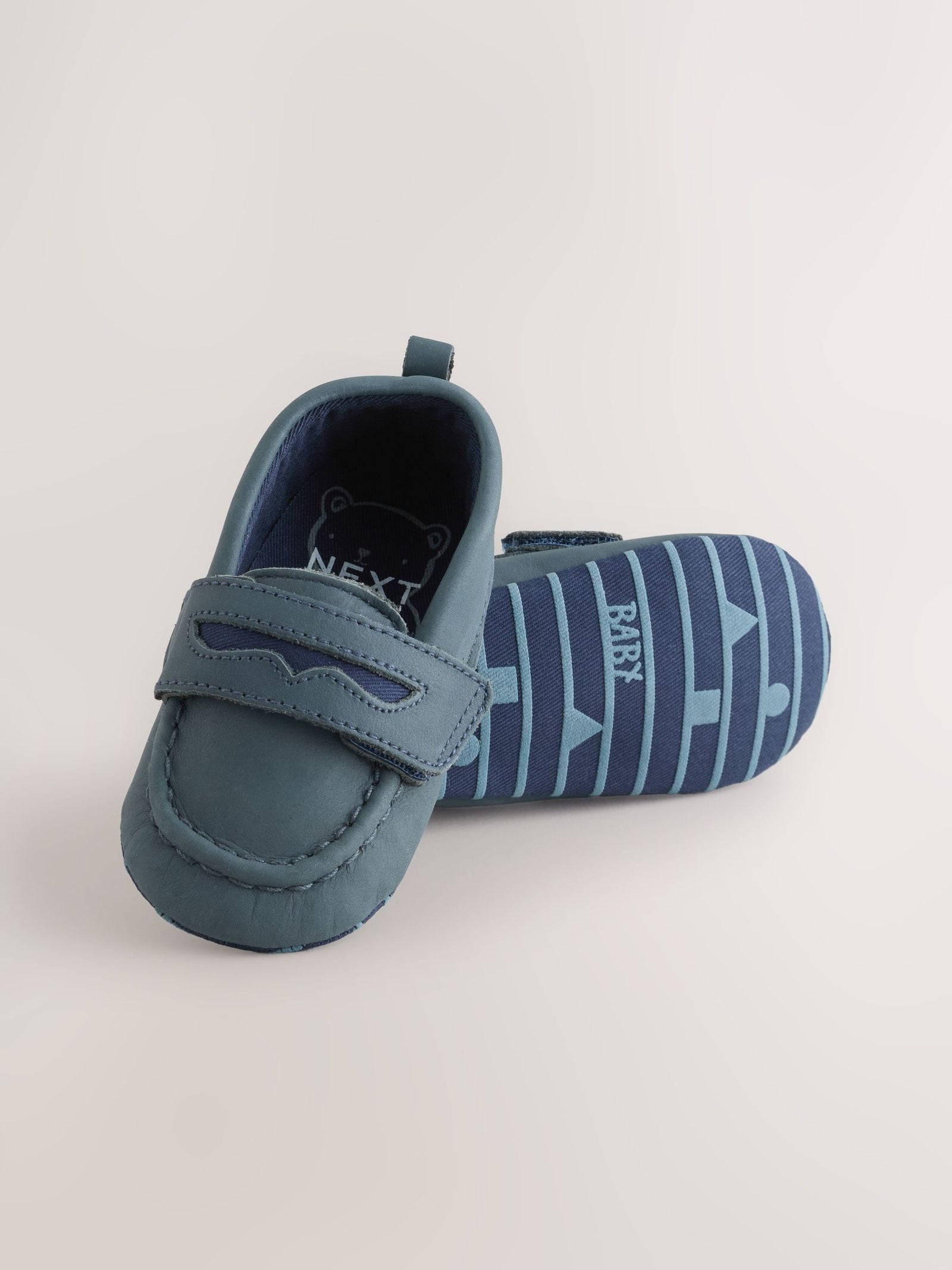 Navy Touch Fastening Baby Loafers (0-2mths)
