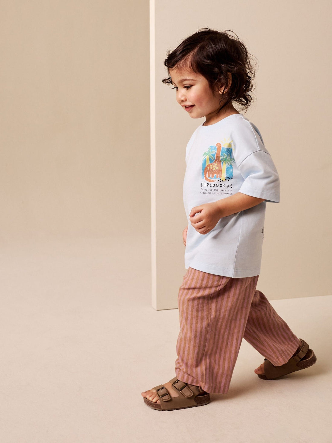 Red Stripe Wide Fit Linen Blend Pull on Trousers (3mths-7yrs)