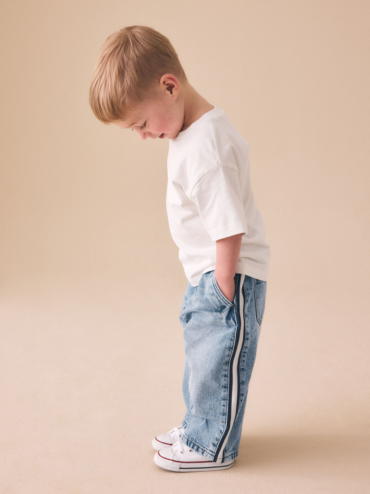 Light Blue Side Stripe Wide Fit Jeans (3mths-7yrs)