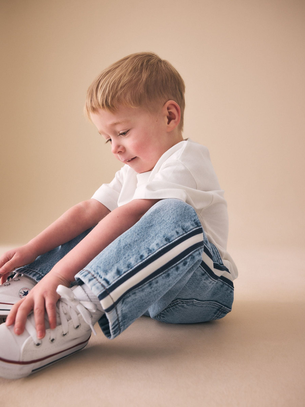 Light Blue Side Stripe Wide Fit Jeans (3mths-7yrs)