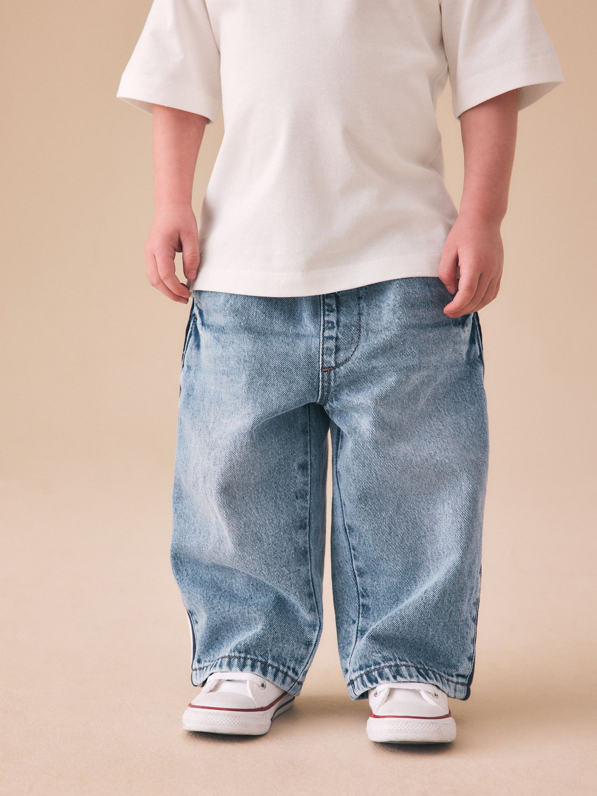 Light Blue Side Stripe Wide Fit Jeans (3mths-7yrs)