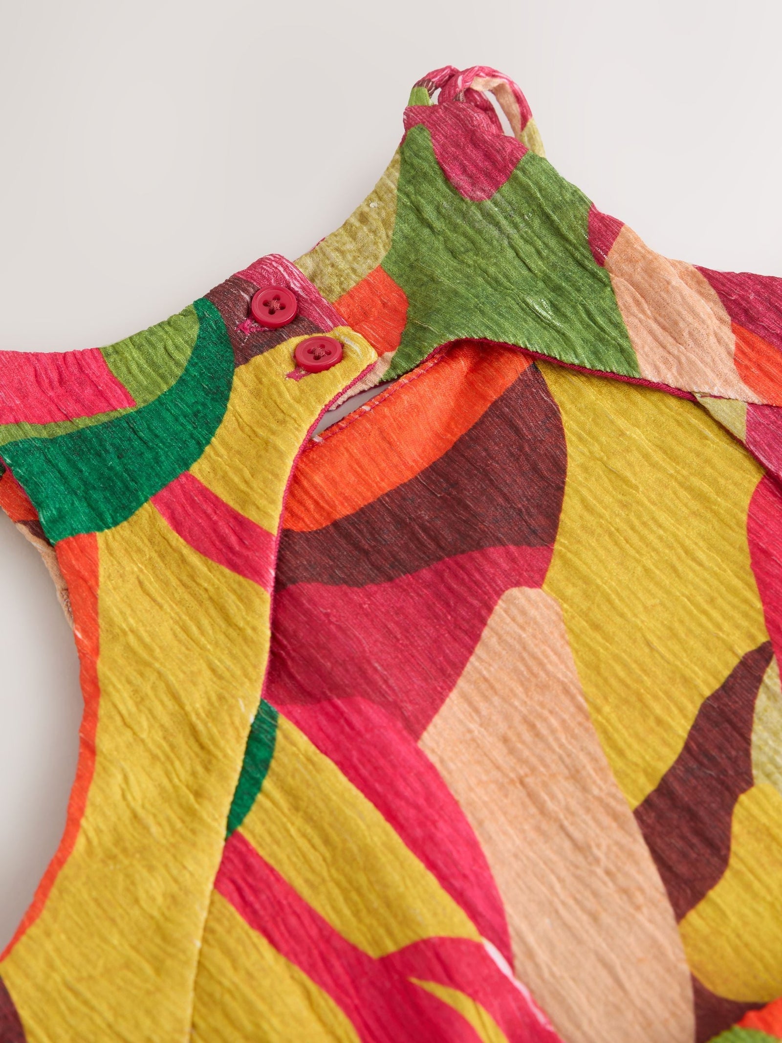 Bright Print Strappy Crinkle Summer Dress (3-16yrs)