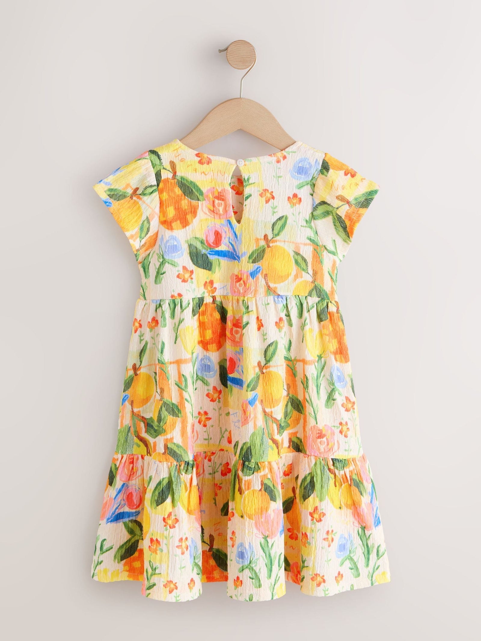 Multi Tropical Angel Sleeve Crinkle Dress (3-16yrs)