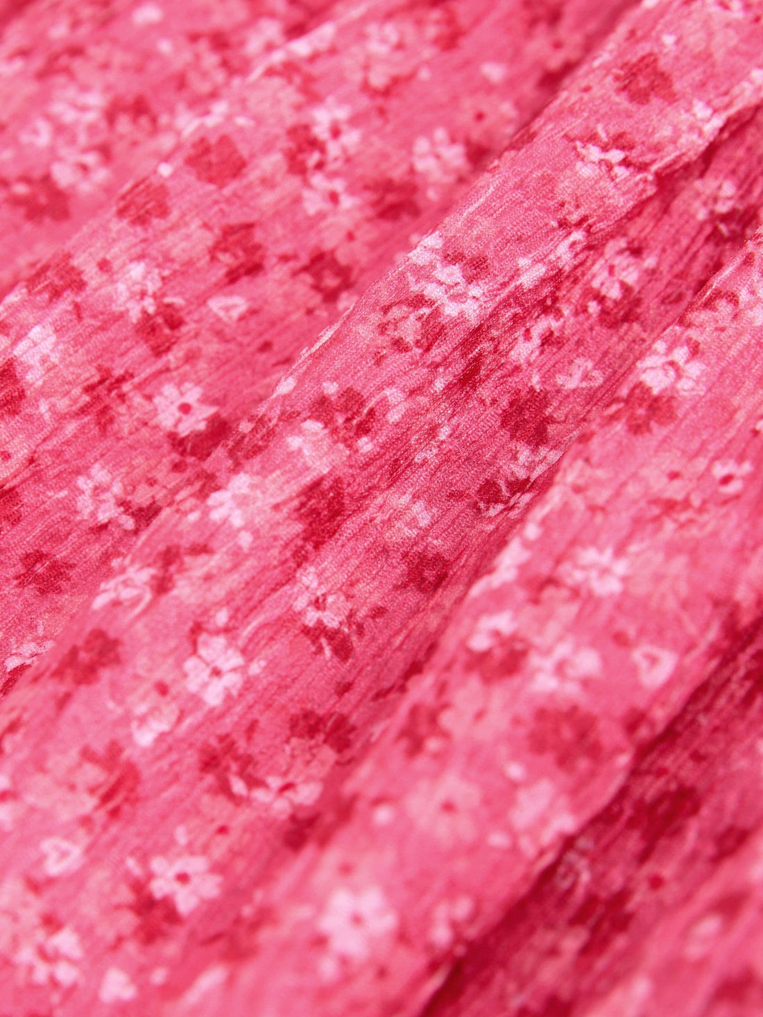 Pink Ditsy Angel Sleeve Crinkle Dress (3-16yrs)