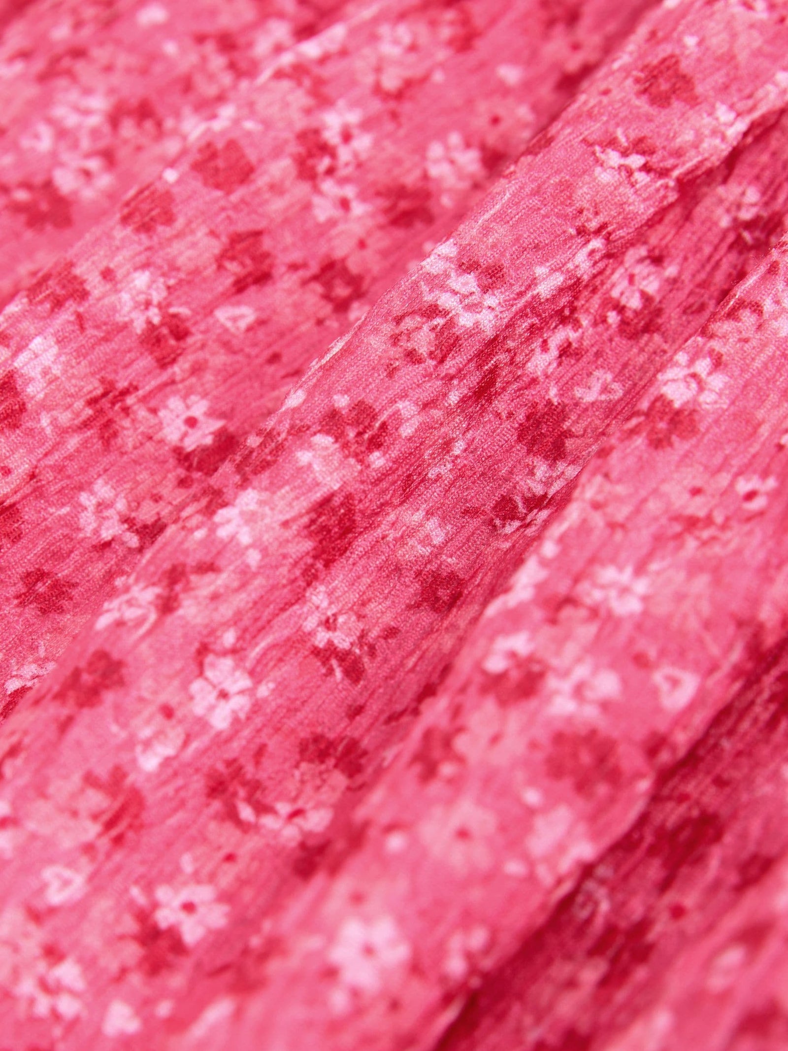 Pink Ditsy Angel Sleeve Crinkle Dress (3-16yrs)