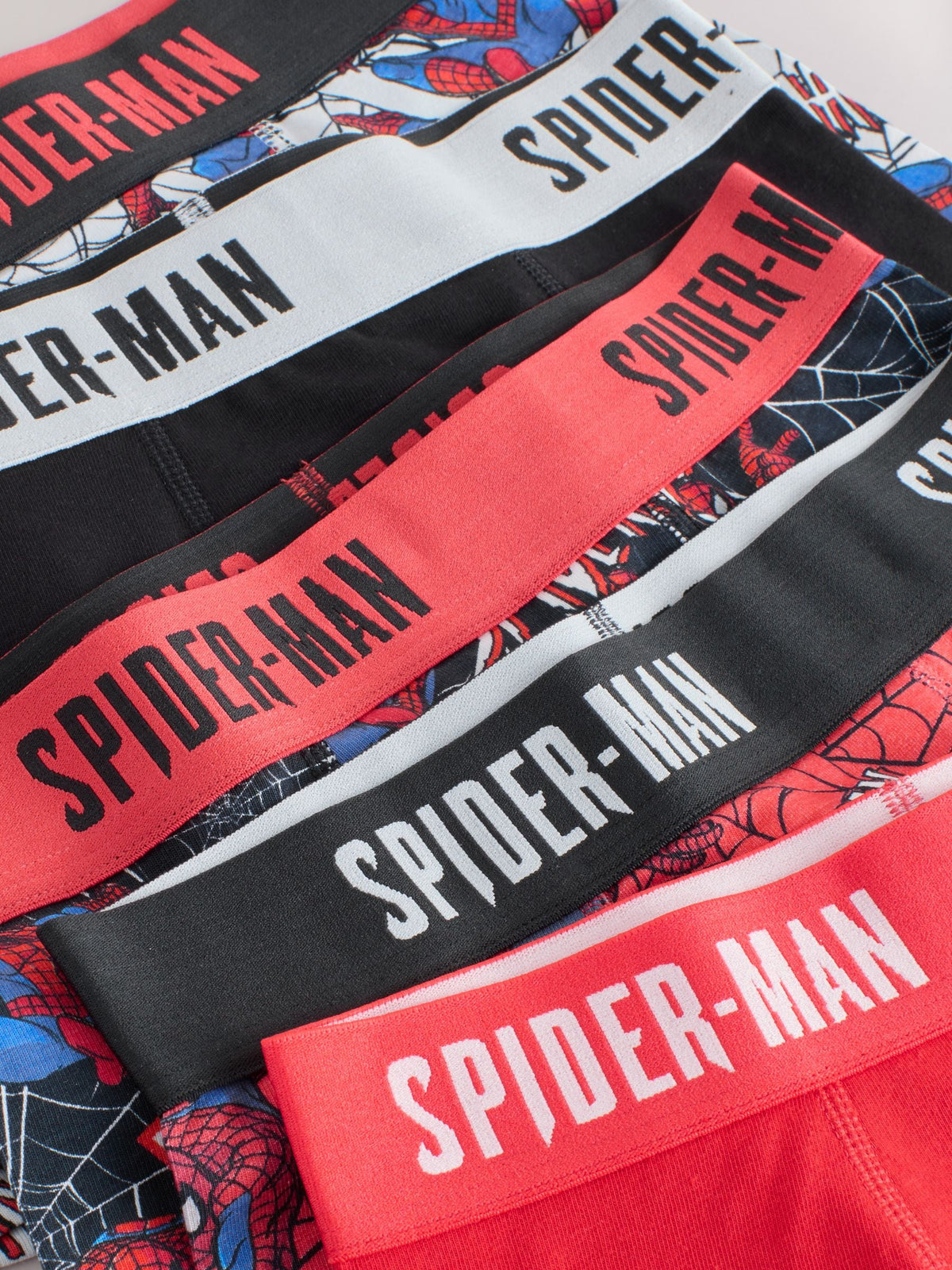 Red/Black Spiderman Trunks 5 Pack (2-14yrs)