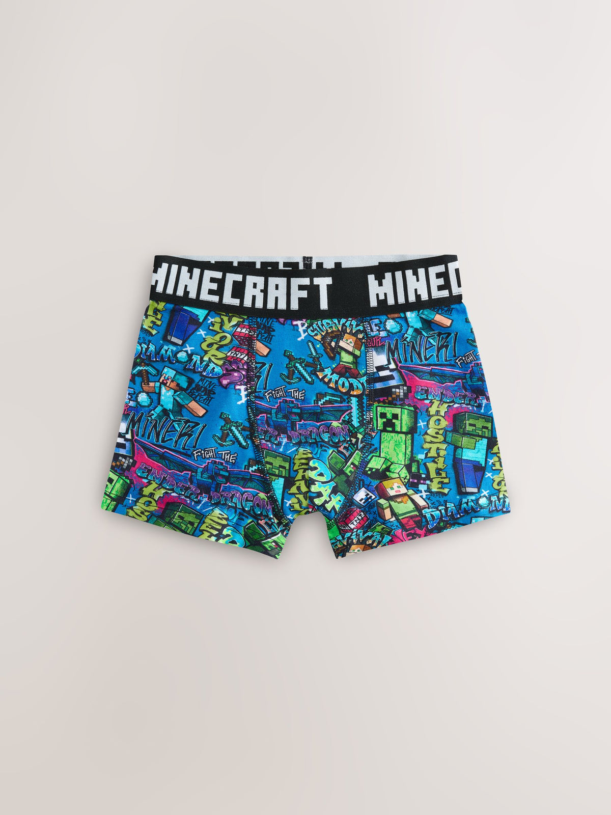 Green/Black Minecraft Trunks 7 Pack (3-14yrs)